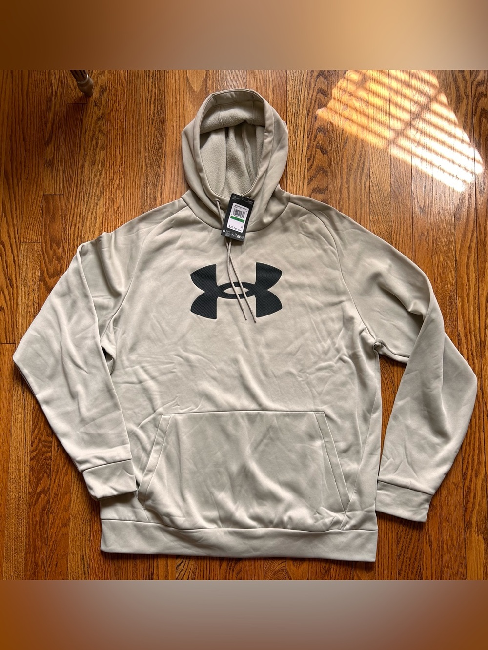 Under Armour Men's Sandstone/Tan Hoodie with Black Logo